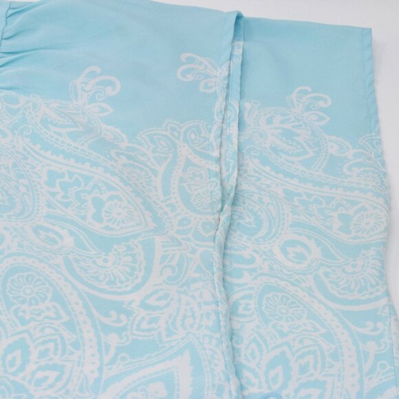 Motherhood Maternity Paisley Top Women Small Belt Blue White Casual Popover Boho - Picture 10 of 15